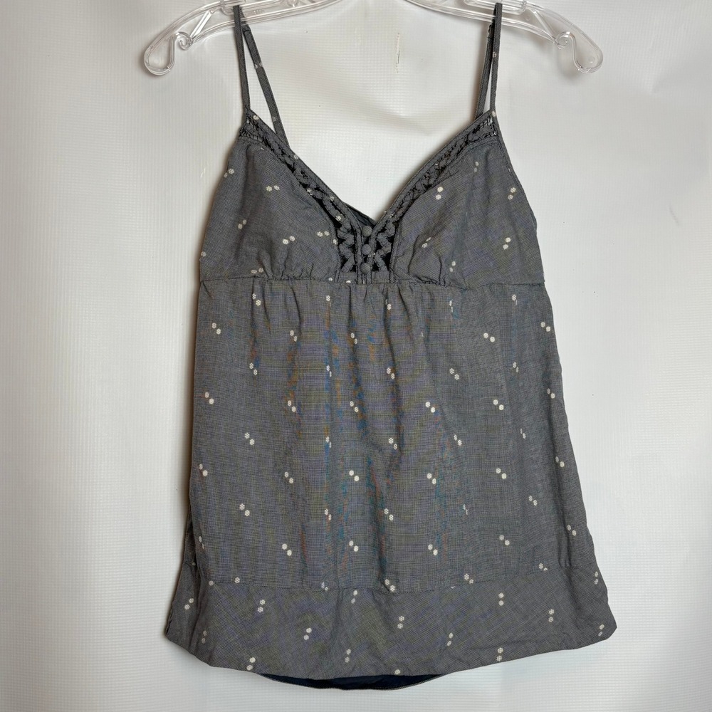 Vtg Y2K Guess Jeans Womens Babydoll Navy Floral Tie Back Cami‎ Tank Top Medium